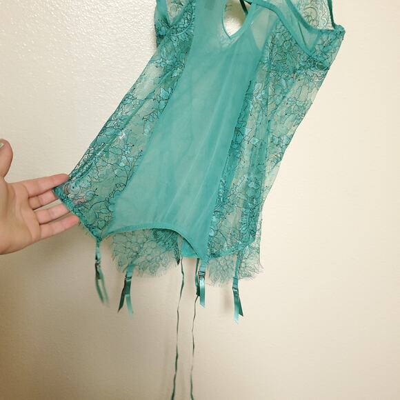NWT DREAMGIRL Teal Lace Lingerie - Picture 9 of 9